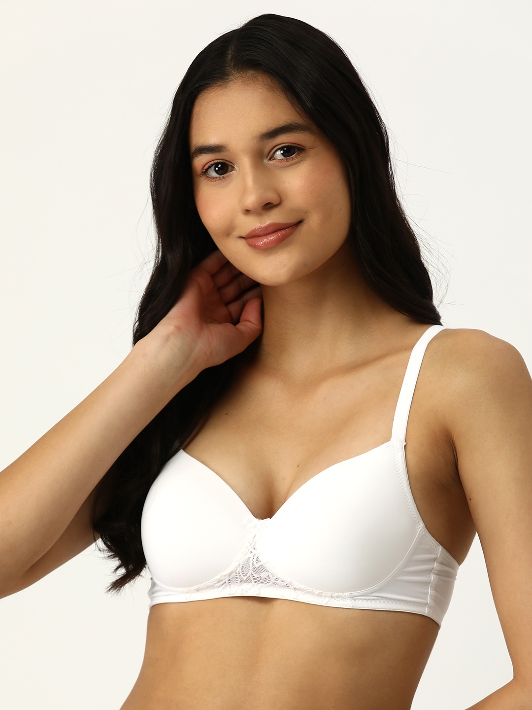

AMOSIO Full Coverage Lightly Padded Seamless T-shirt Bra, White