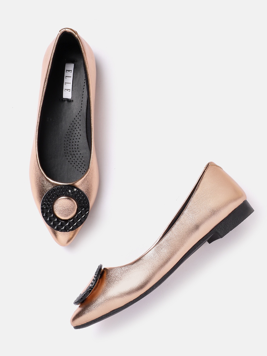 

ELLE Women Ballerinas with Metallic Detail, Rose gold