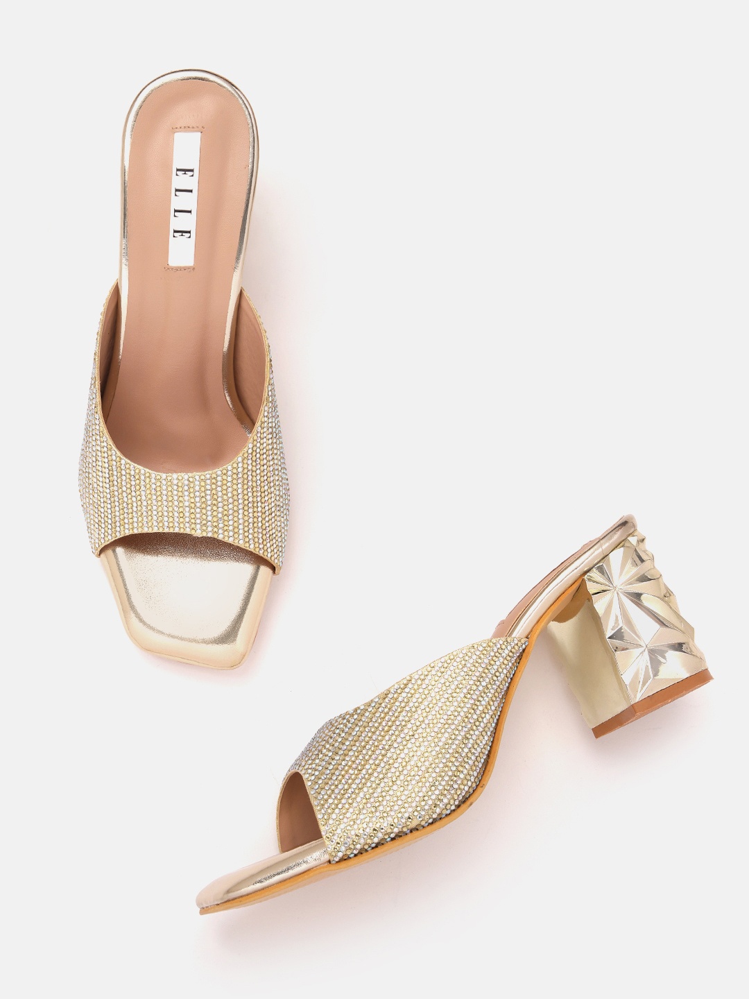 

ELLE Embellished Party Block Heels, Copper