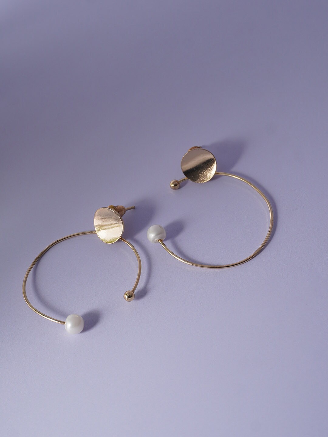 

Ferosh Artificial Beads Classic Half Hoop Earrings, Gold