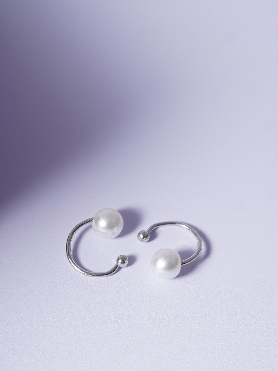 

Ferosh Silver-Plated Beaded Classic Ear Cuff Earrings
