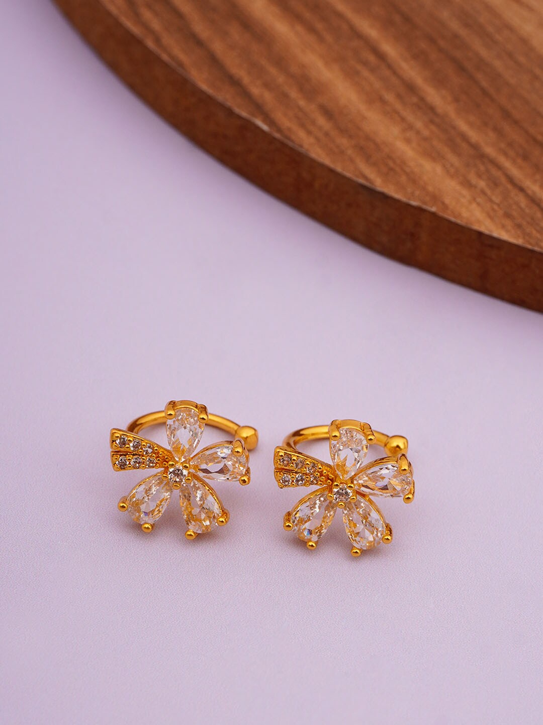 

Ferosh Gold-Plated Stone-Studded Classic Ear Cuff Earrings