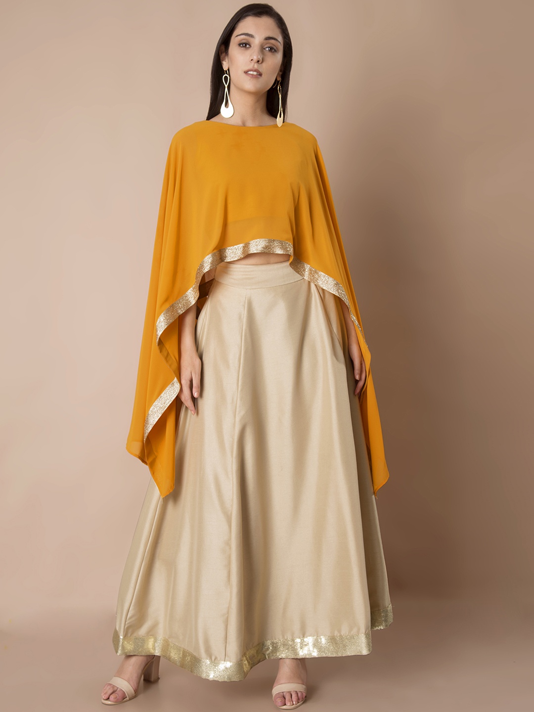 

INDYA Women Orange Solid Top