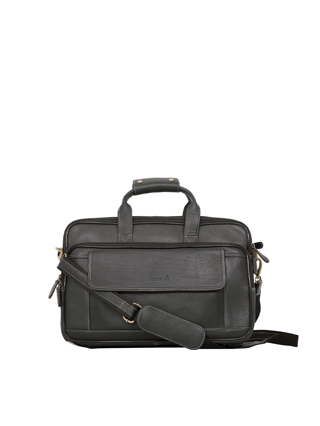 

Polo Class Leather Laptop Bag, Charcoal