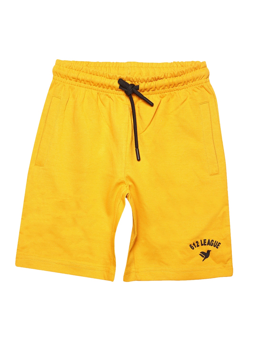 

612League Boys Knee Length Slim Fit Cotton Shorts, Mustard