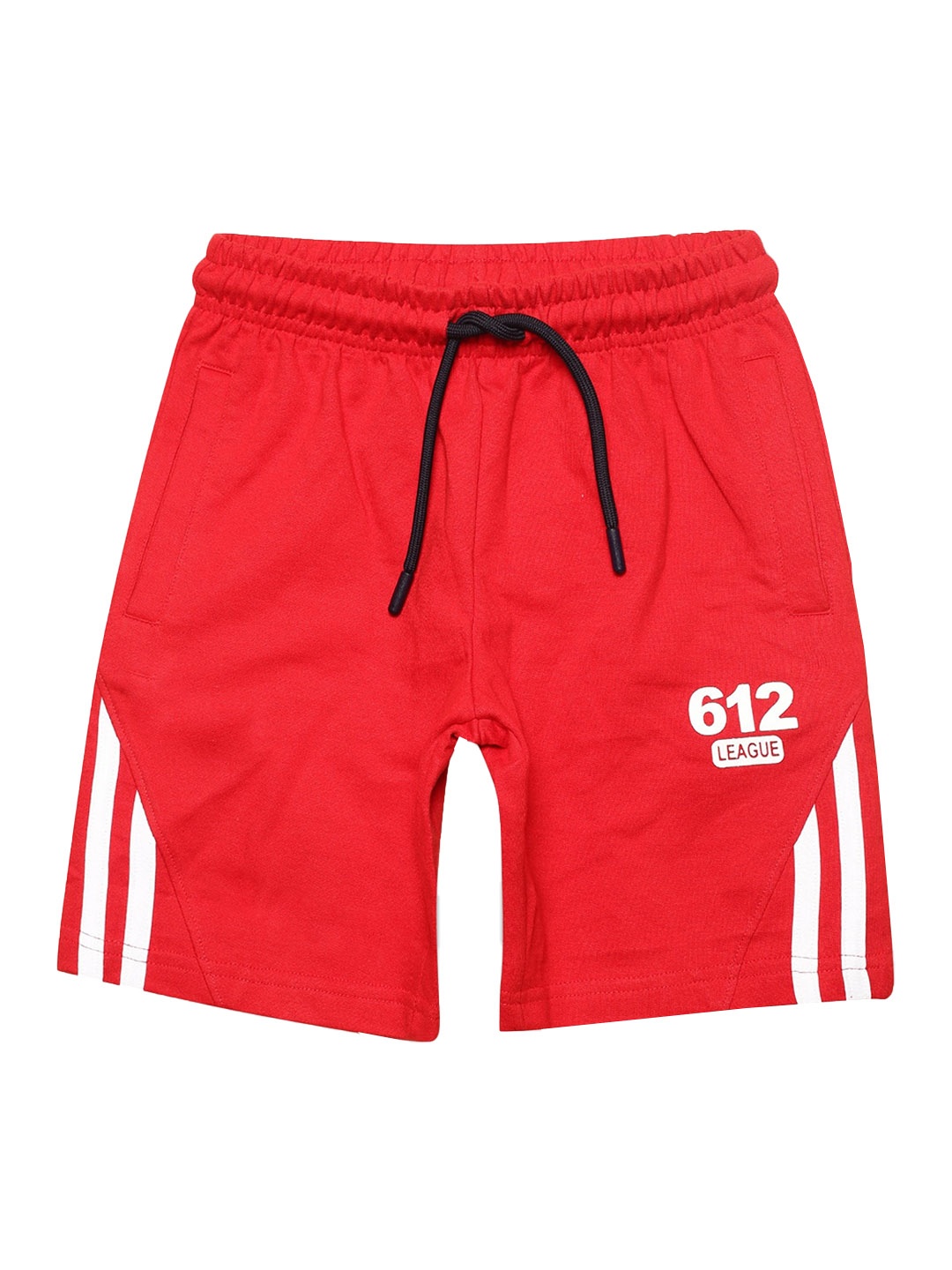 

612League Boys Knee Length Slim Fit Cotton Shorts, Red