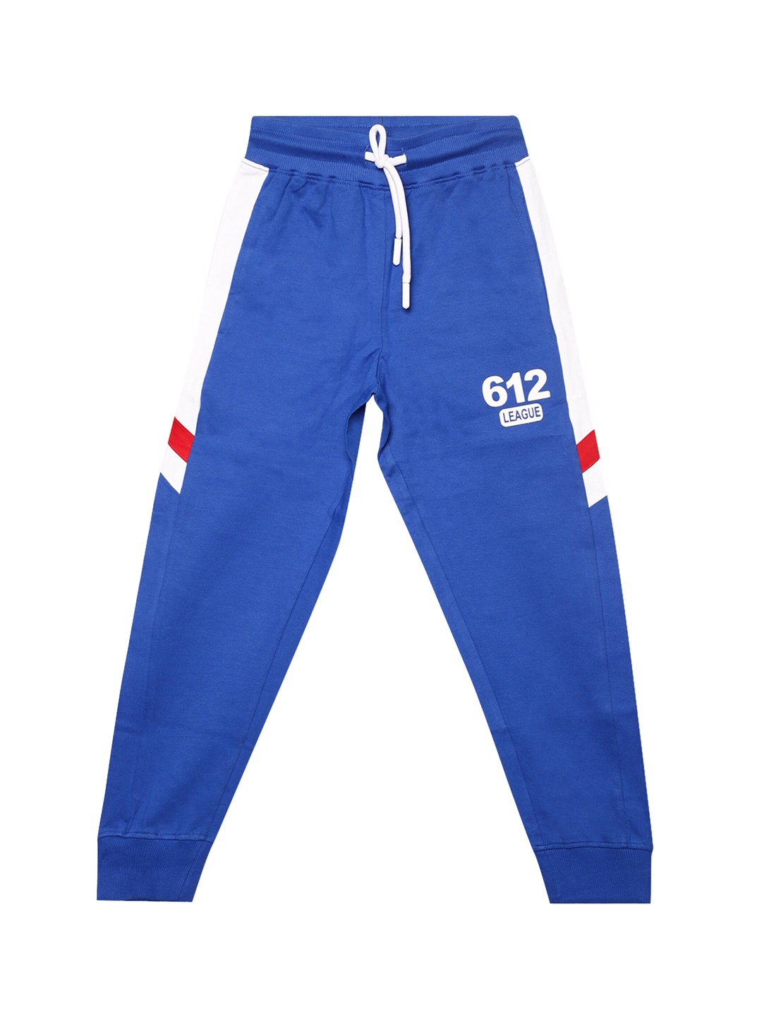 

612League Boys Side Panel Detail Cotton Relaxed-Fit Jogger, Blue