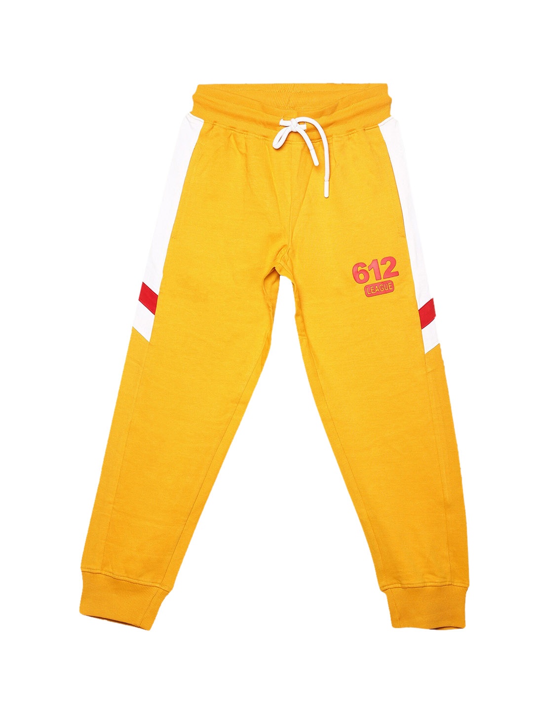 

612League Boys Side Panel Detail Cotton Relaxed-Fit Jogger, Mustard
