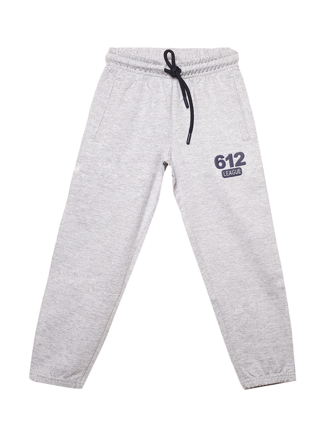 

612League Boys Pure Cotton Joggers, Grey melange