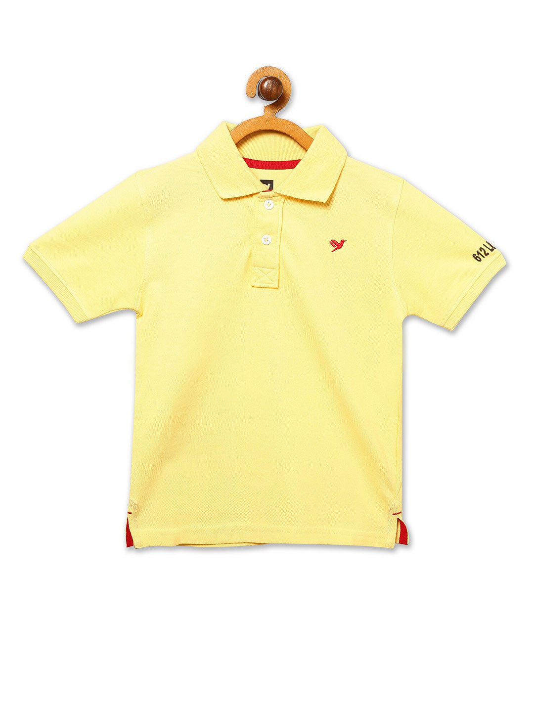 

612League Boys Polo Collar Short Sleeves Cotton T-shirt, Yellow