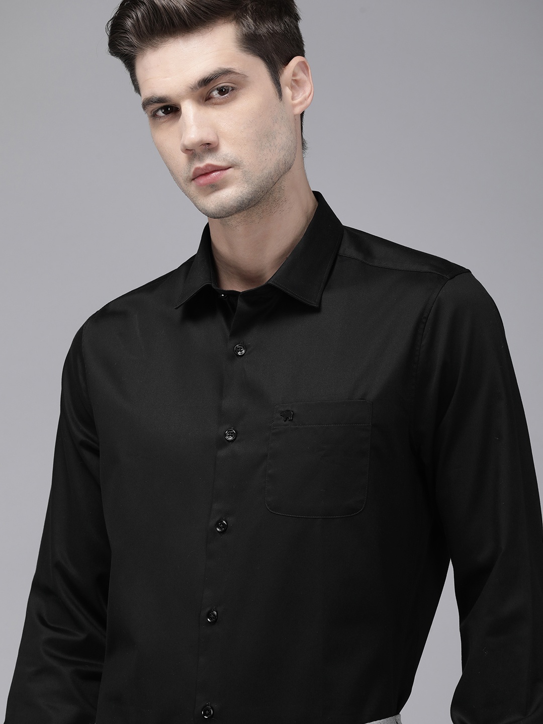 

THE BEAR HOUSE Men Black Slim Fit Opaque Formal Shirt