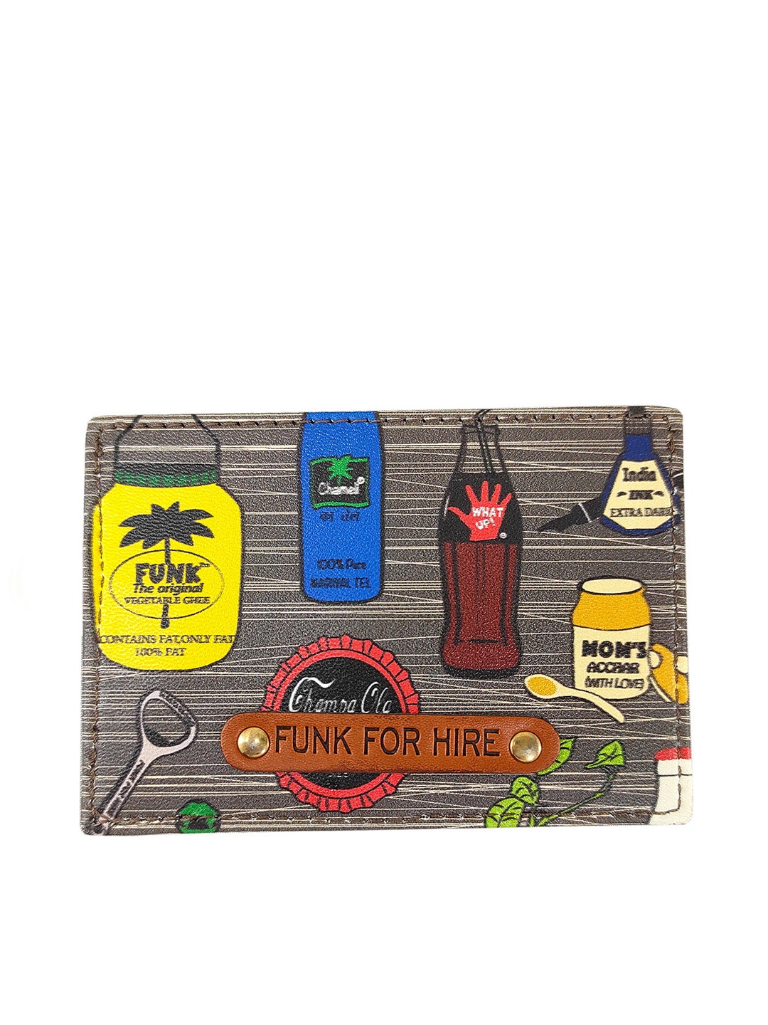 

Funk For Hire Graphic Printed Card Holder, Grey