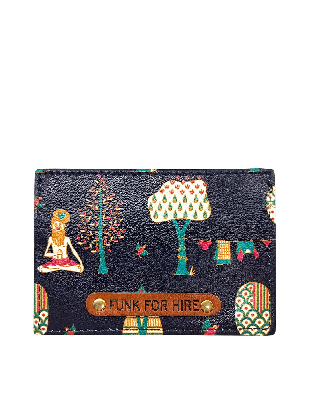 

Funk For Hire Graphic Printed Card Holder, Navy blue