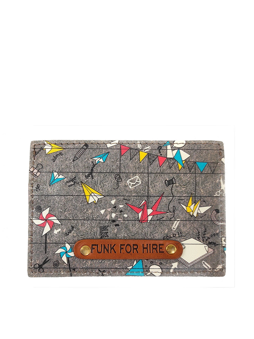 

Funk For Hire Graphic Printed Card Holder, Grey