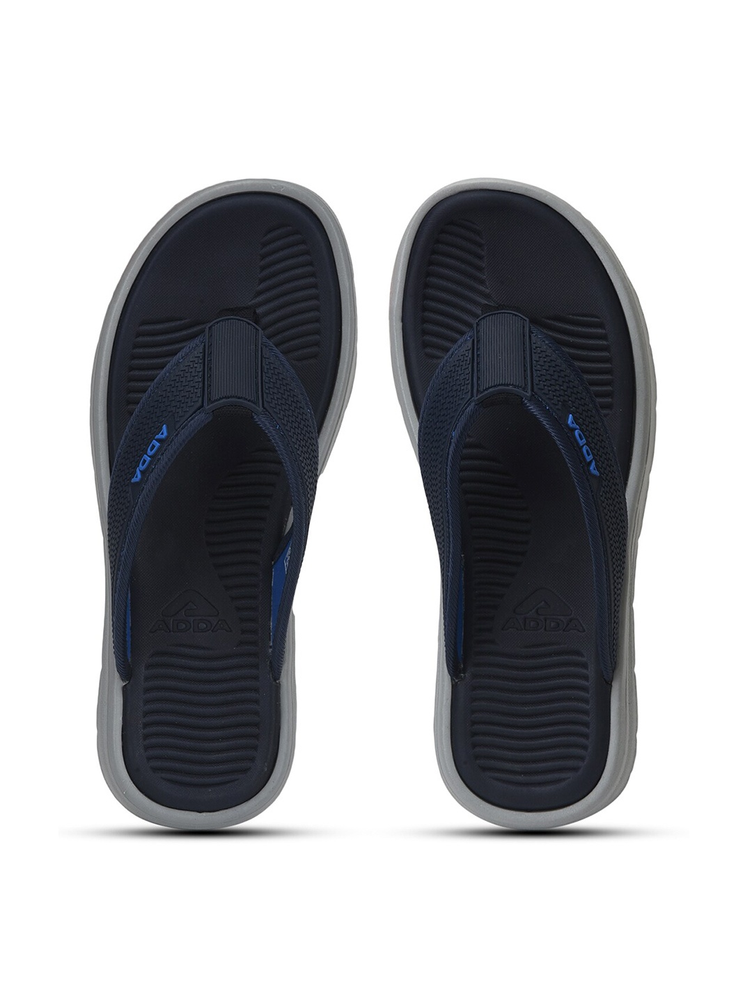

Adda Men T-Straps Rubber Thong Flip-Flops, Navy blue