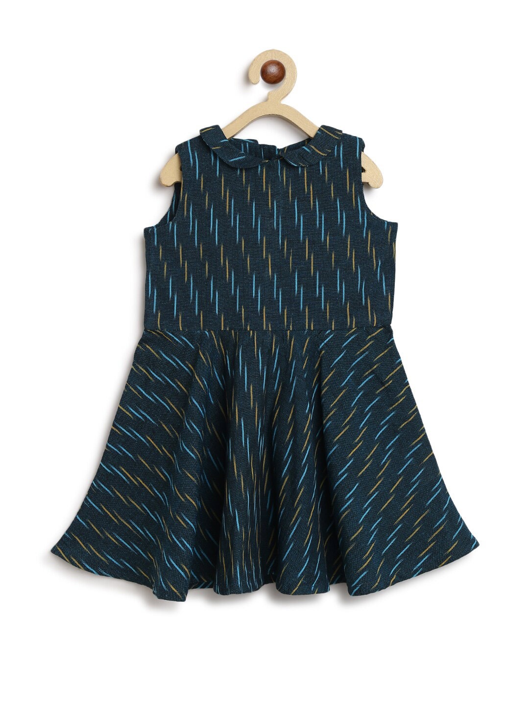 

charkhee Striped Fit and Flare Dress, Navy blue