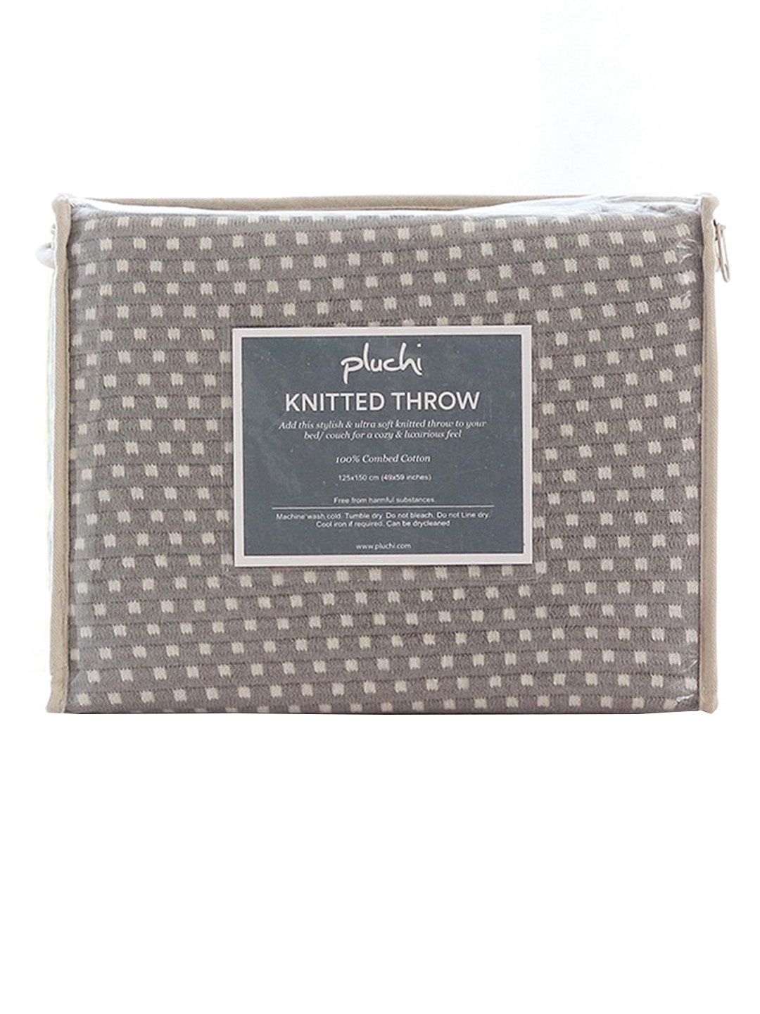 

Pluchi Grey & White Tiny Checked Cotton AC Throw Blanket