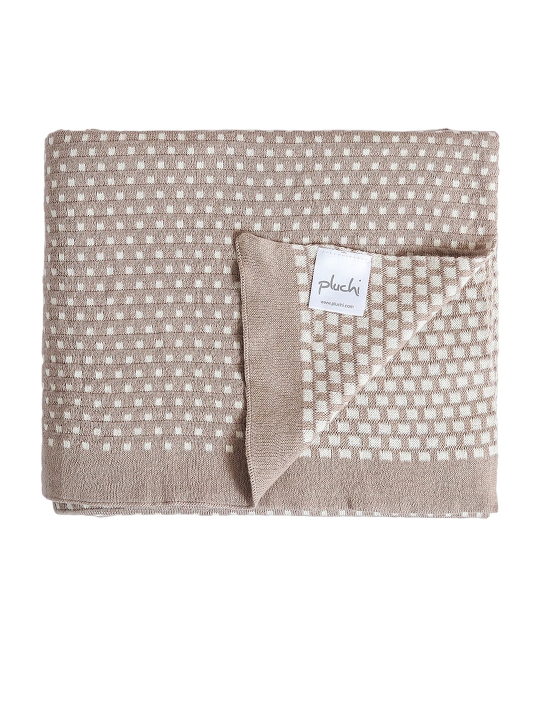 

Pluchi Beige & White Tiny Checked AC Throw Blanket