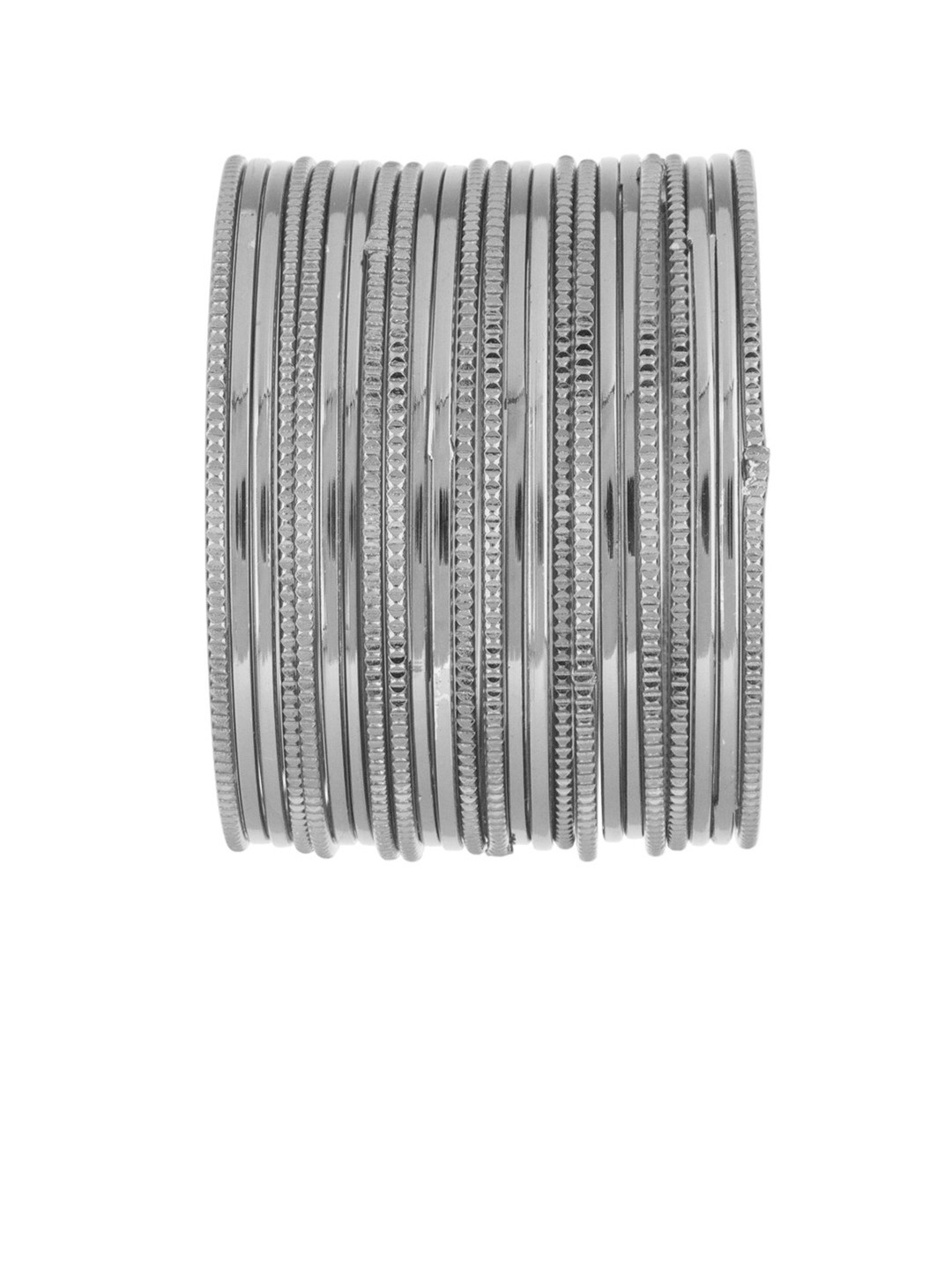 

FEMMIBELLA Set of 24 Silver-Plated Thin Bangle