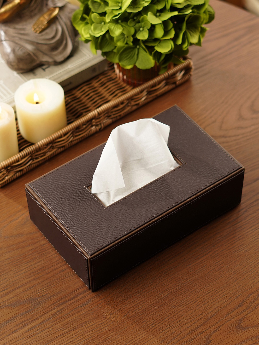 

Pure Home and Living Brown Tissue Box Holder