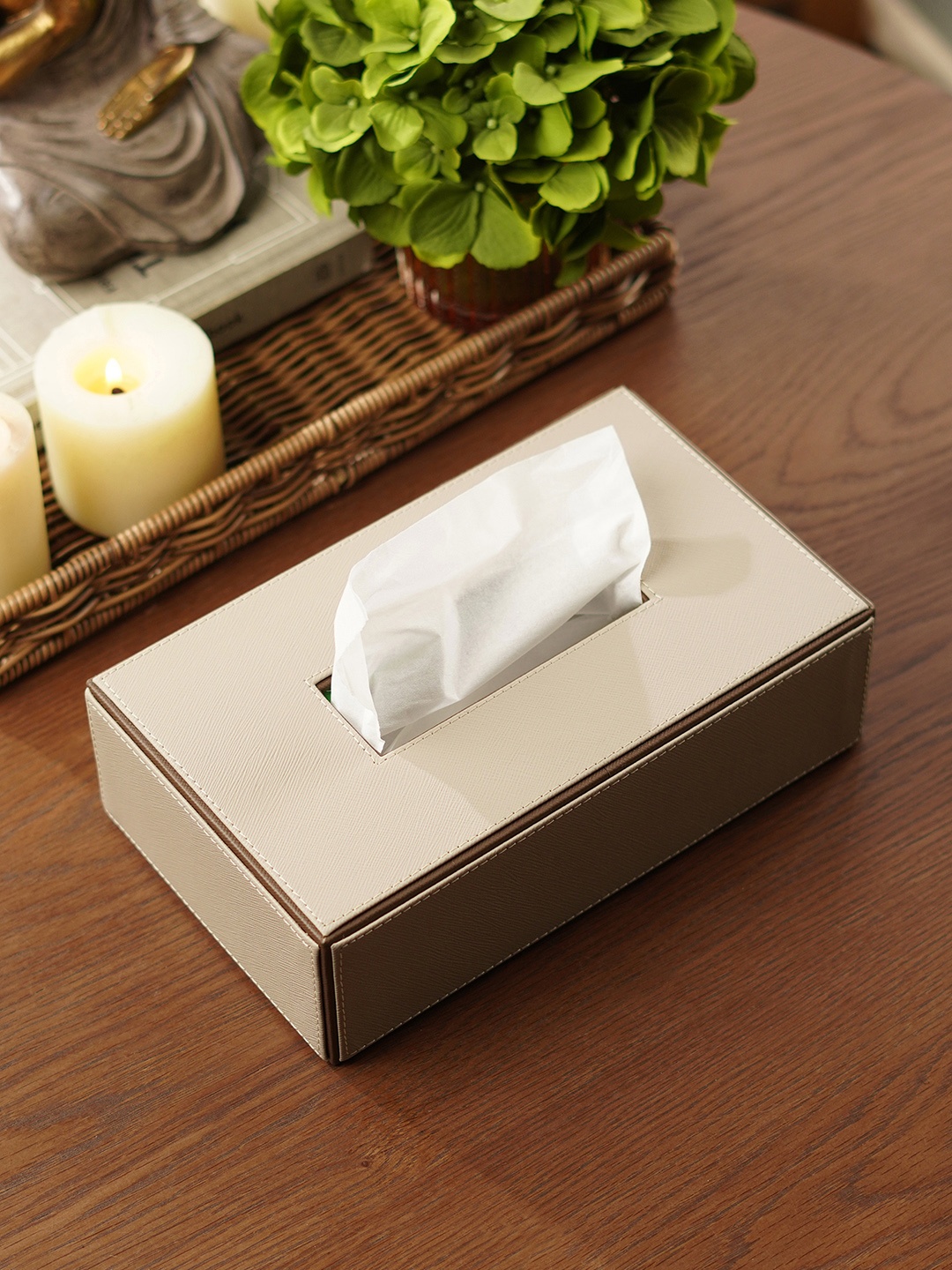 

Pure Home and Living Beige Tissue Box Holder