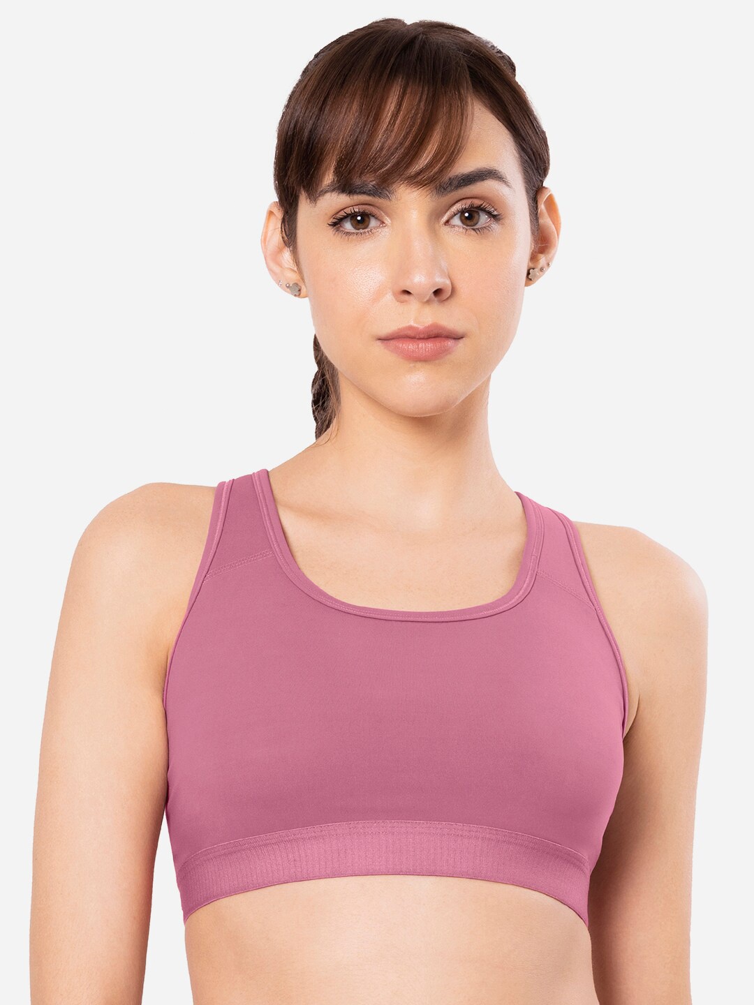 

Amante Solid Padded Non-Wired Full Coverage Sports Bra, Rose