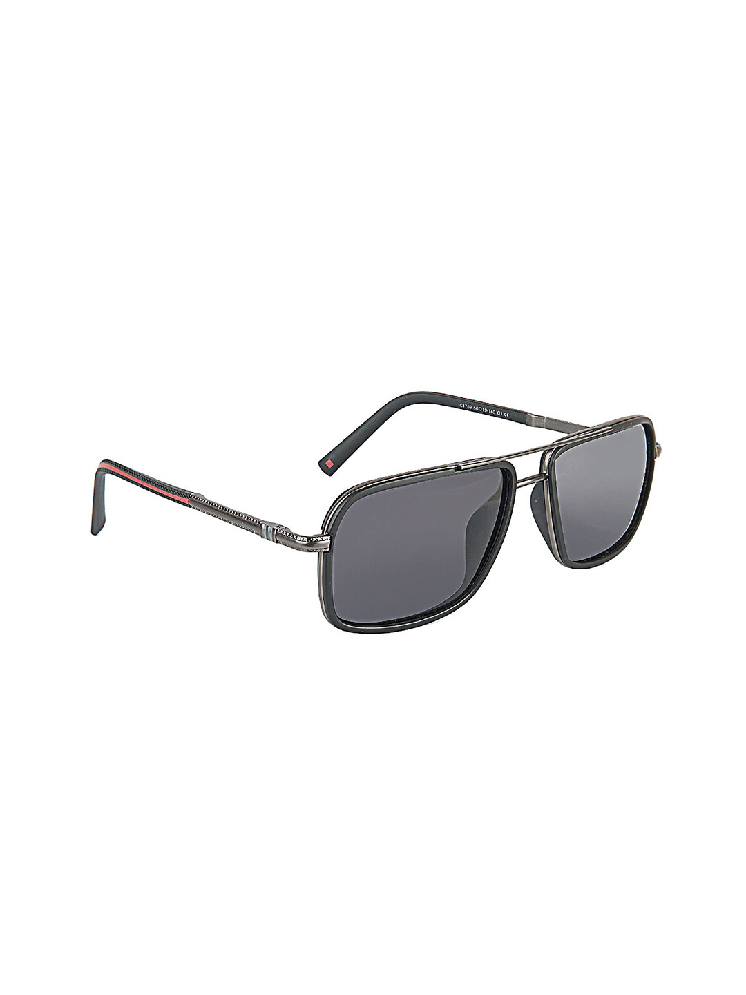 

GIORDANO Men Lens & Rectangle Sunglasses with Polarised and UV Protected Lens GA90302C01, Black