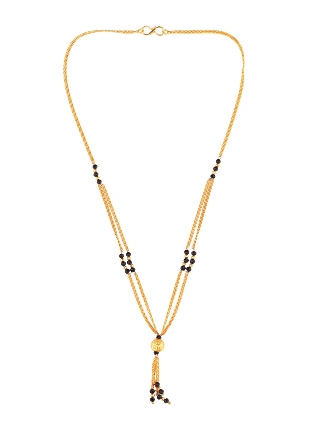 

FEMMIBELLA Gold-Plated Beaded Mangalsutra