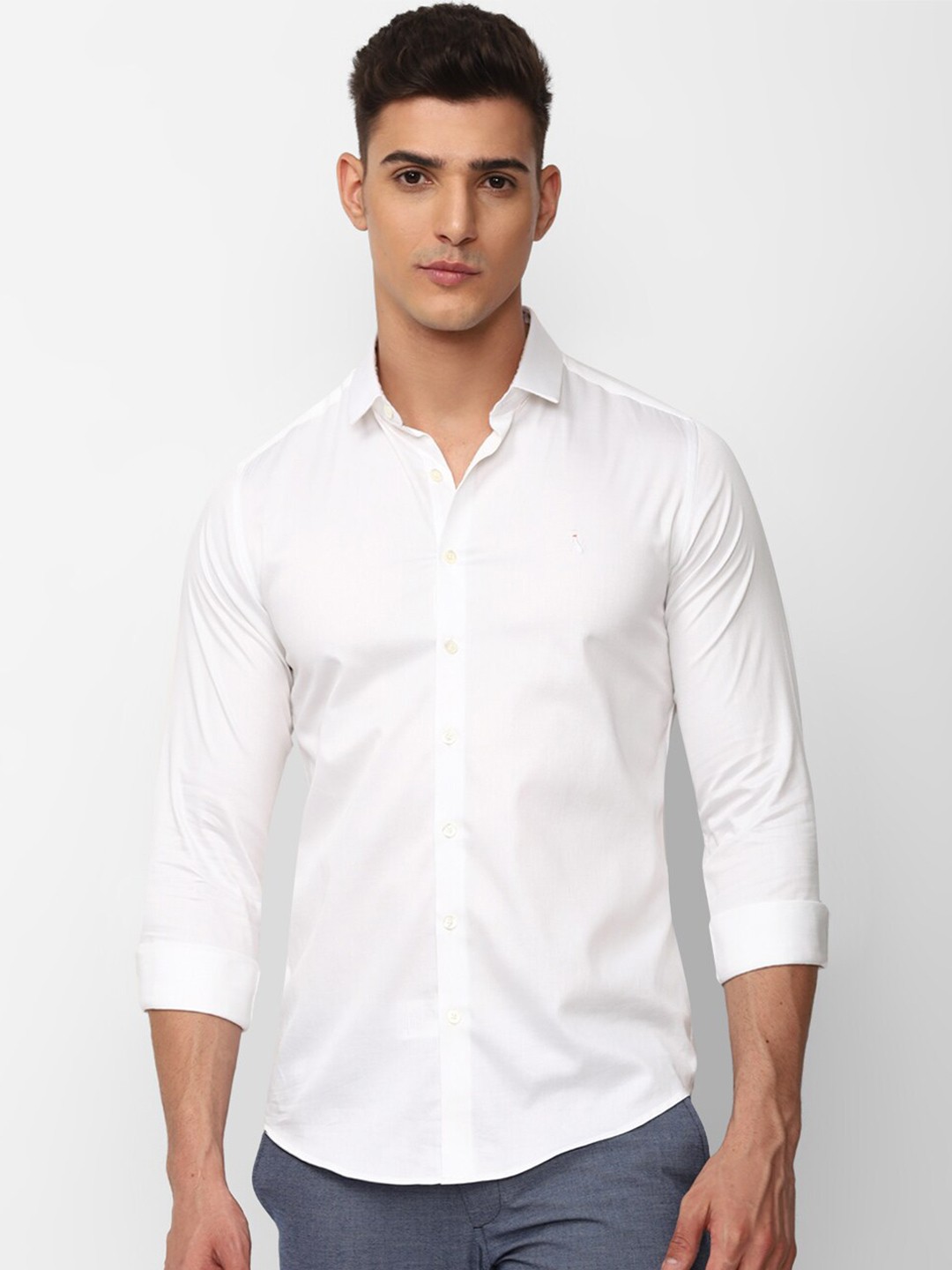 

SIMON CARTER LONDON Slim Fit Spread Collar Casual Shirt, White