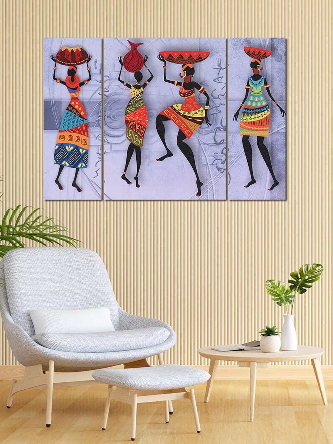 

Kuber Industries Grey & Orange 9 Pieces Traditional Wall Paintings