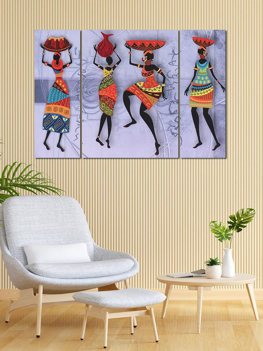 

Kuber Industries Grey & Black 6 Pieces People MDF Wooden Painting Wall Art