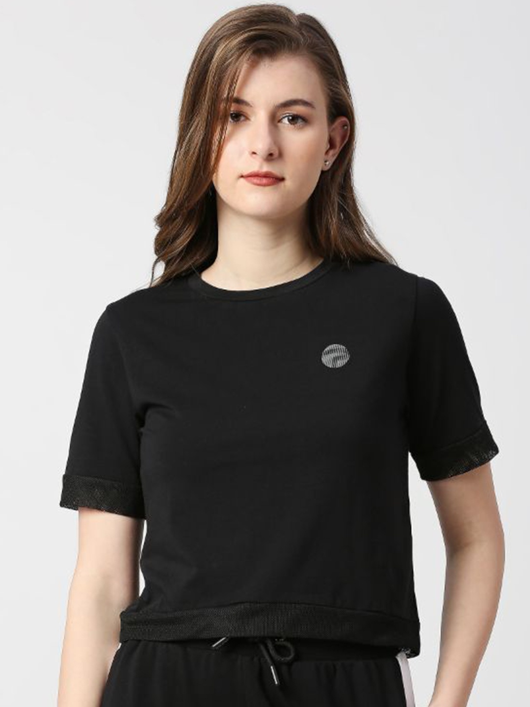

Pepe Jeans Round Neck Cotton Crop T-shirt, Black