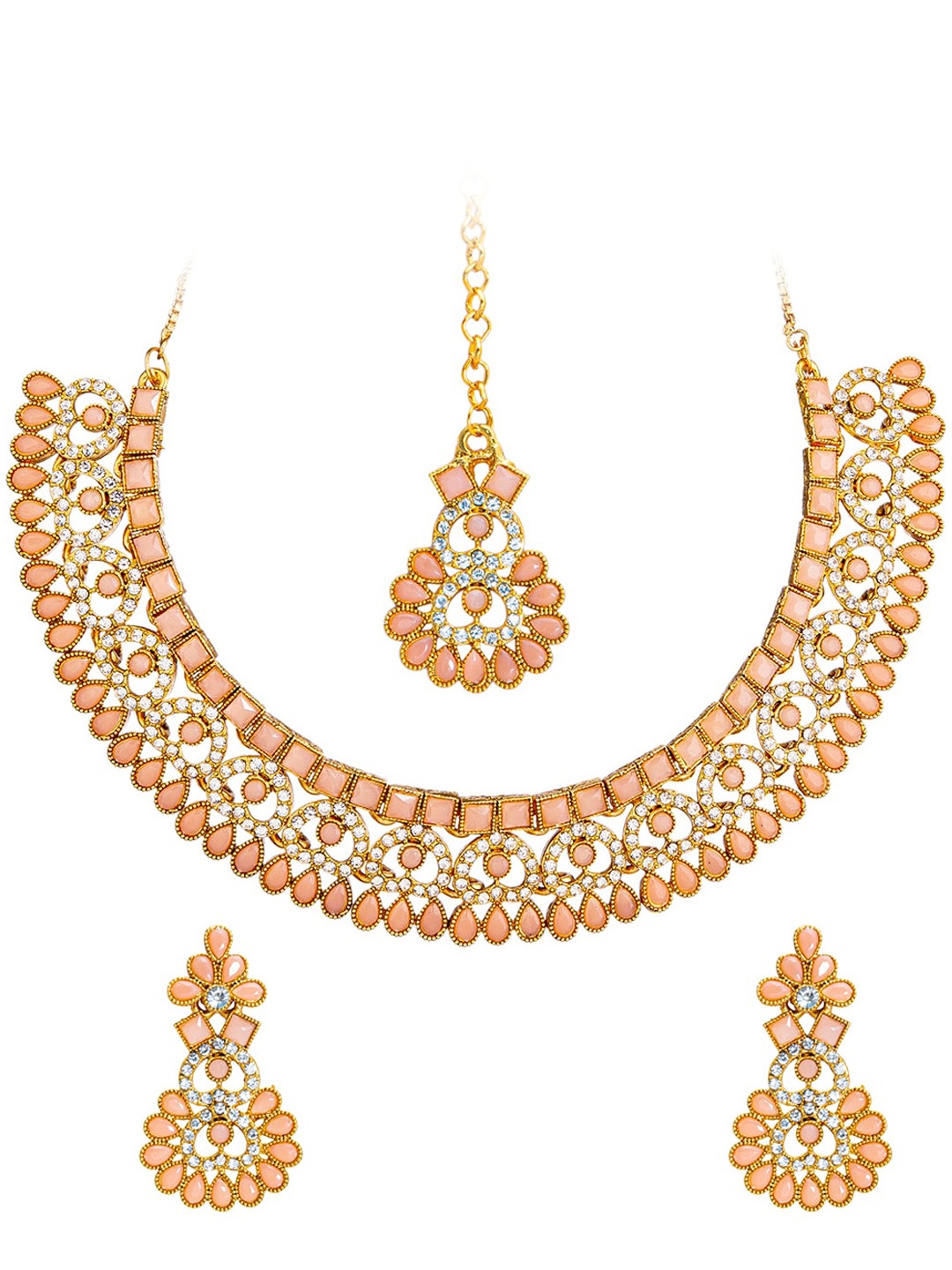

Shining Jewel - By Shivansh Gold Plated Stone-Studded Jewellery Set