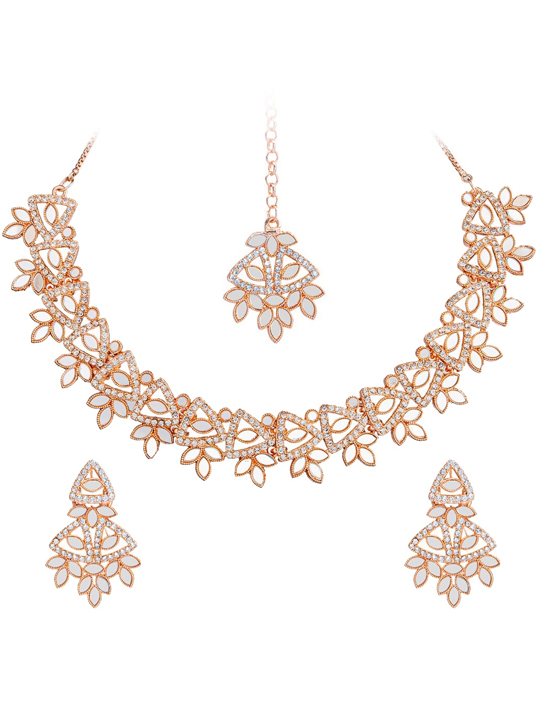 

Shining Jewel - By Shivansh Rose Gold-Plated Stone Studded Jewellery Set