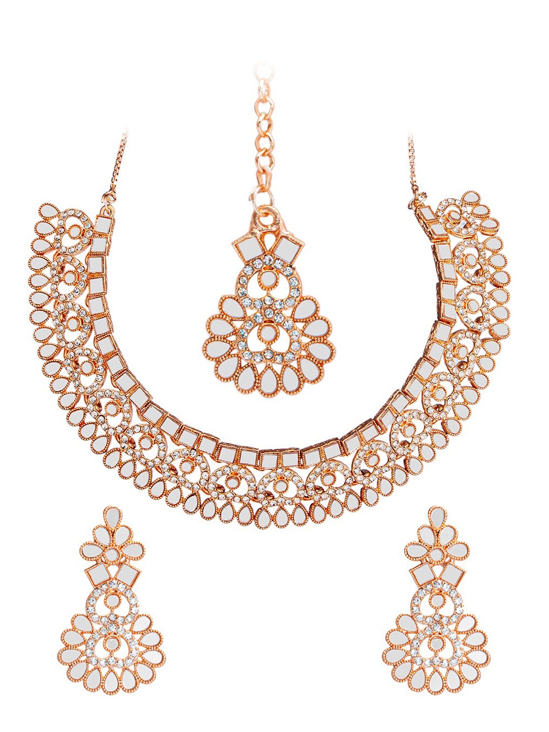 

Shining Jewel - By Shivansh Rose Gold-Plated Stone Studded Jewellery Set