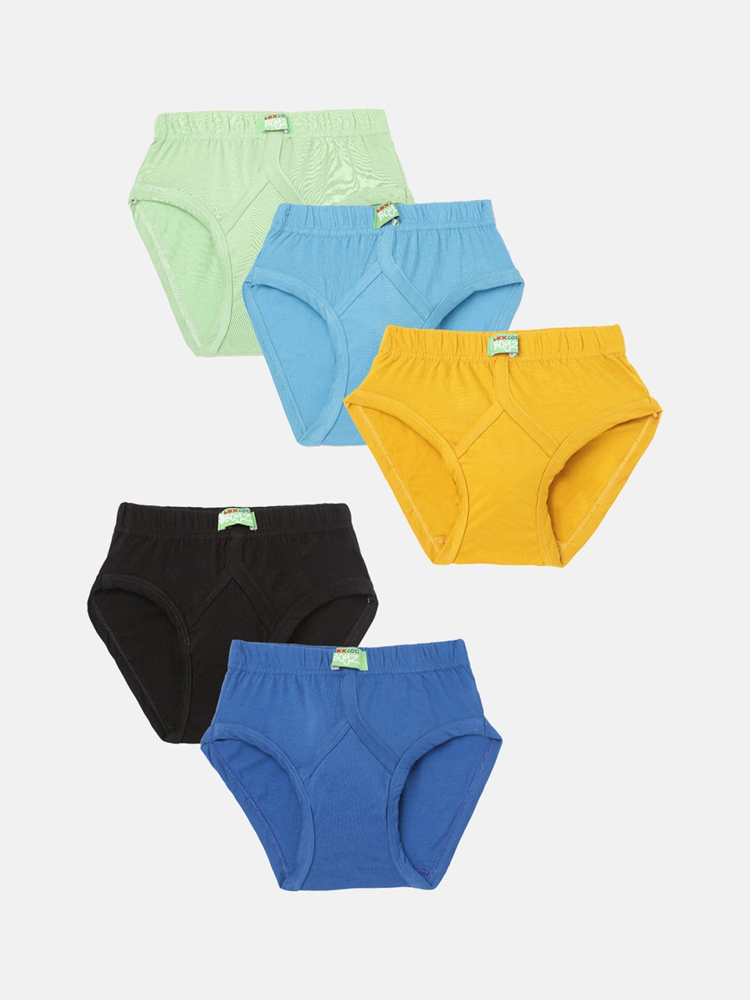 

Lux Cozi Kids Pack Of 5 Assorted Anti-Odour Mid-Rise Cotton Basic Briefs