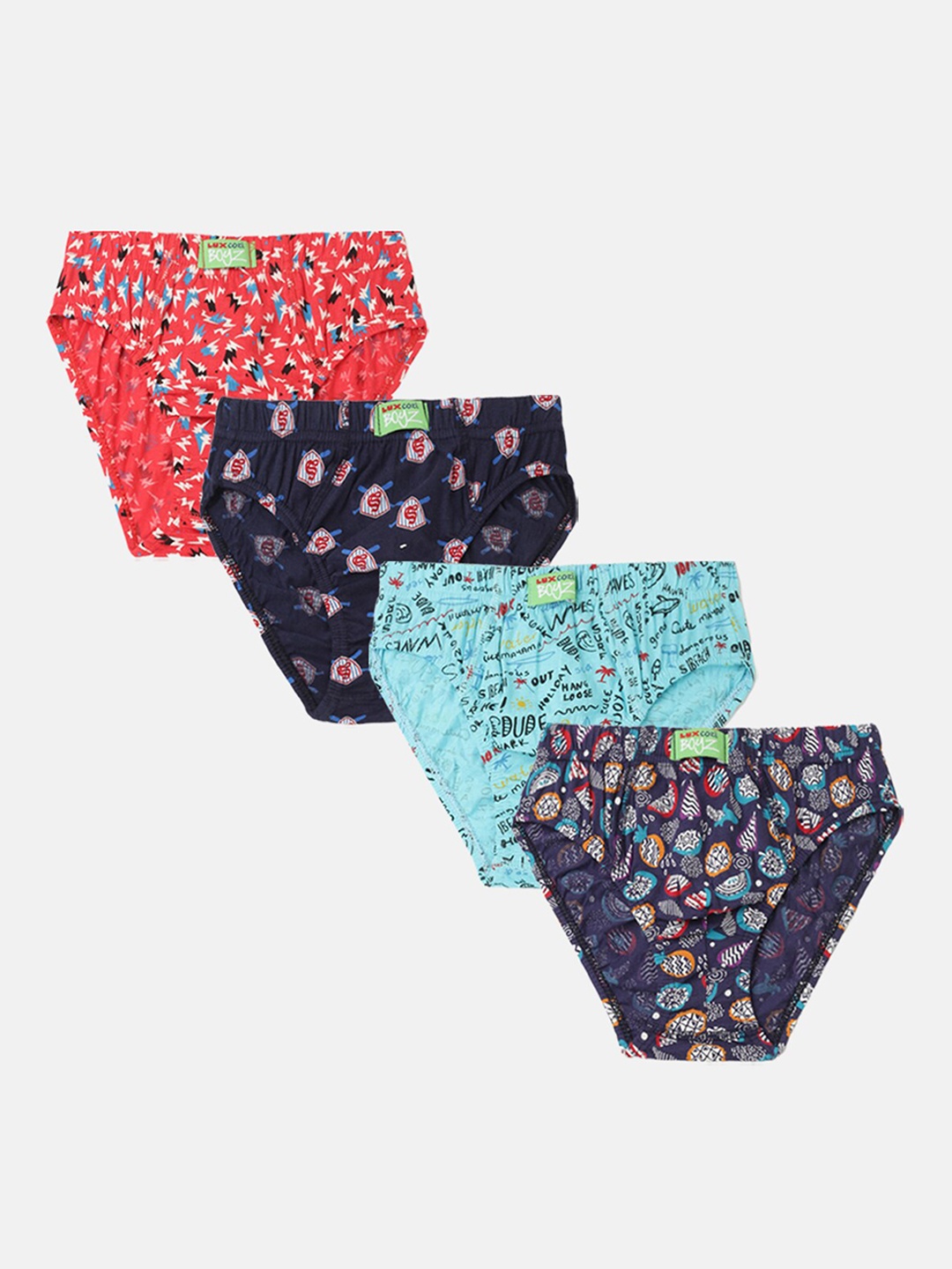 

Lux Cozi Kids Pack Of 4 Assorted Printed Cotton Anti Oudour Basic Briefs