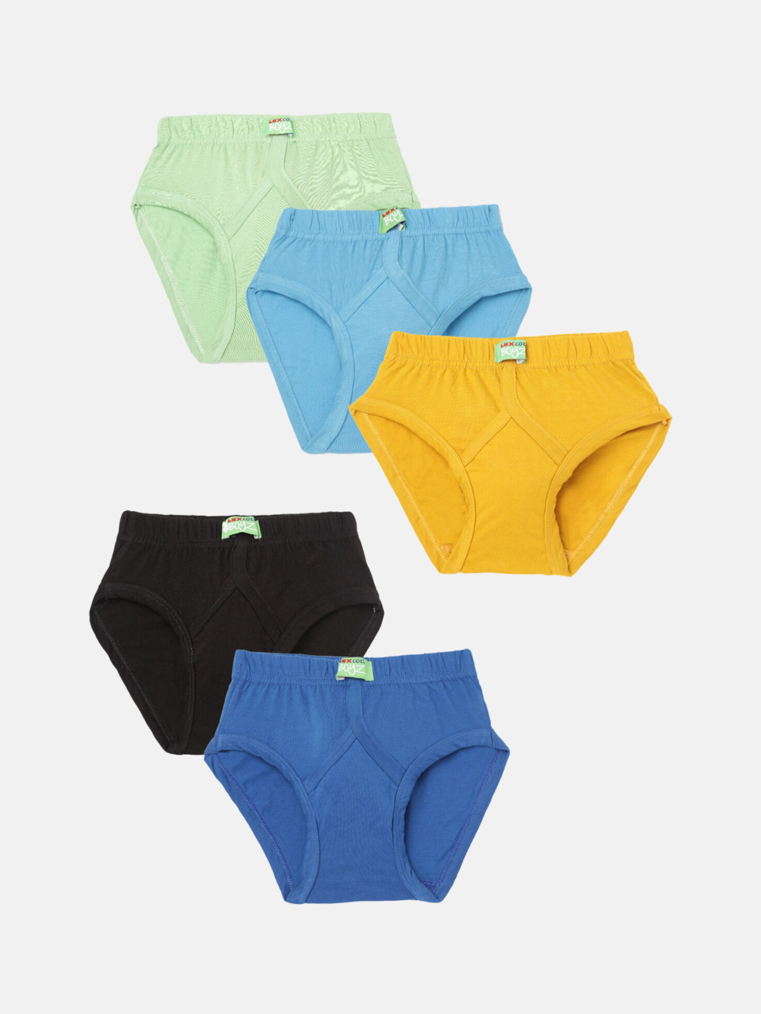 

Lux Cozi Kids Pack Of 5 Assorted Anti-Odour Mid-Rise Cotton Basic Briefs