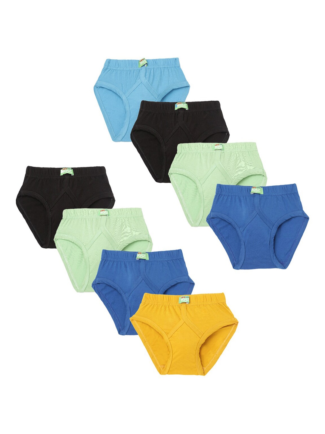 Lux Cozi Boys Pack Of 8 Assorted Cotton Anti-Odour Basic Briefs