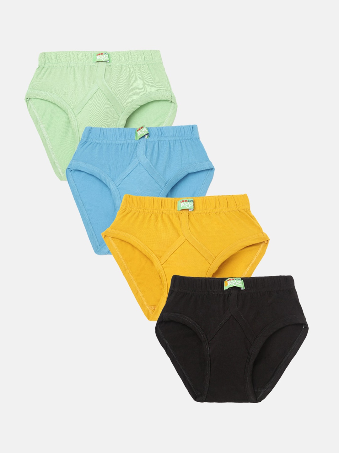 

Lux Cozi Kids Pack Of 4 Assorted Mid-Rise Anti-Odour Cotton Basic Briefs