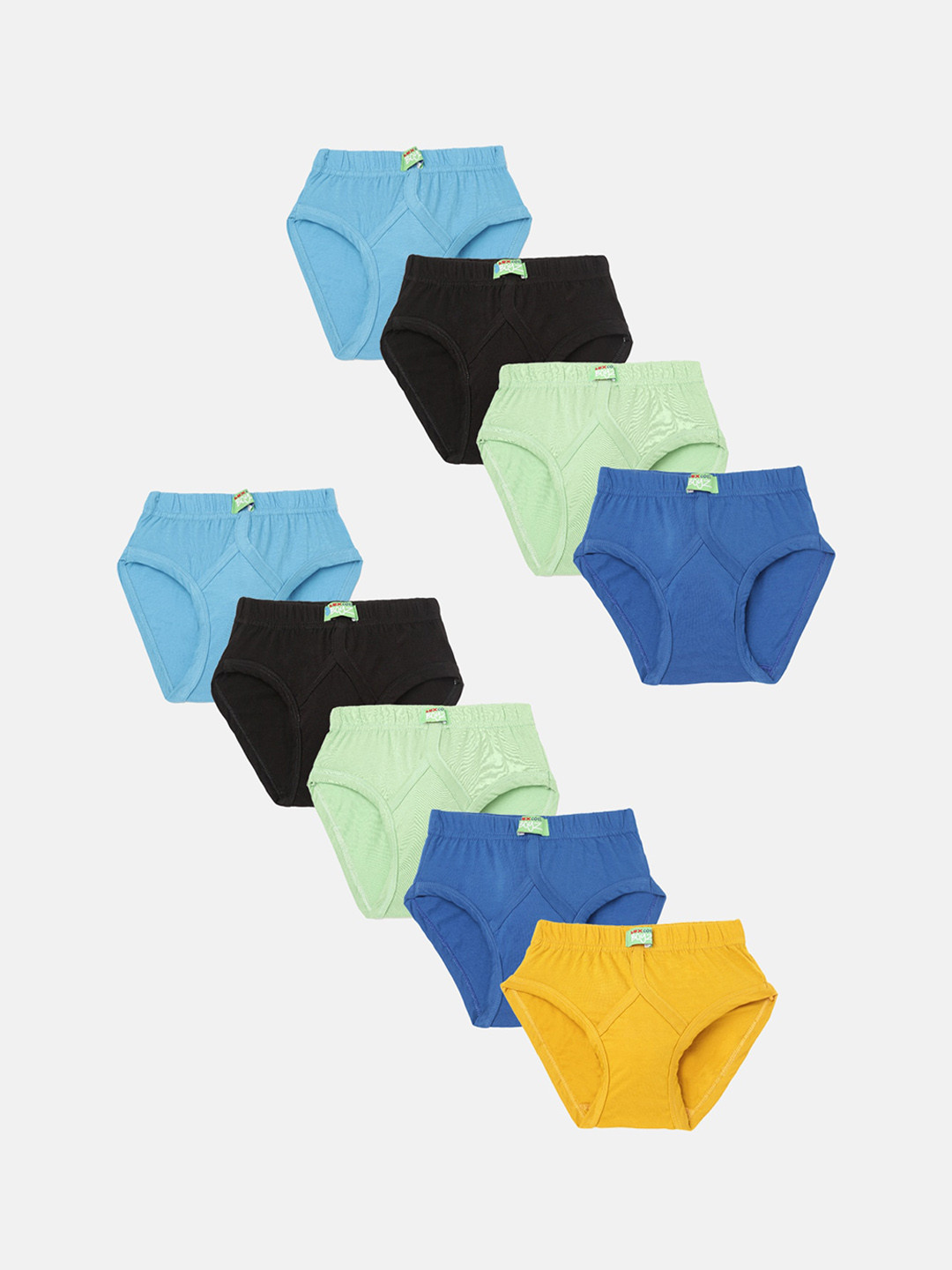 

Lux Cozi Kids Pack Of 9 Assorted Mid-Rise Anti-Odour Cotton Basic Briefs