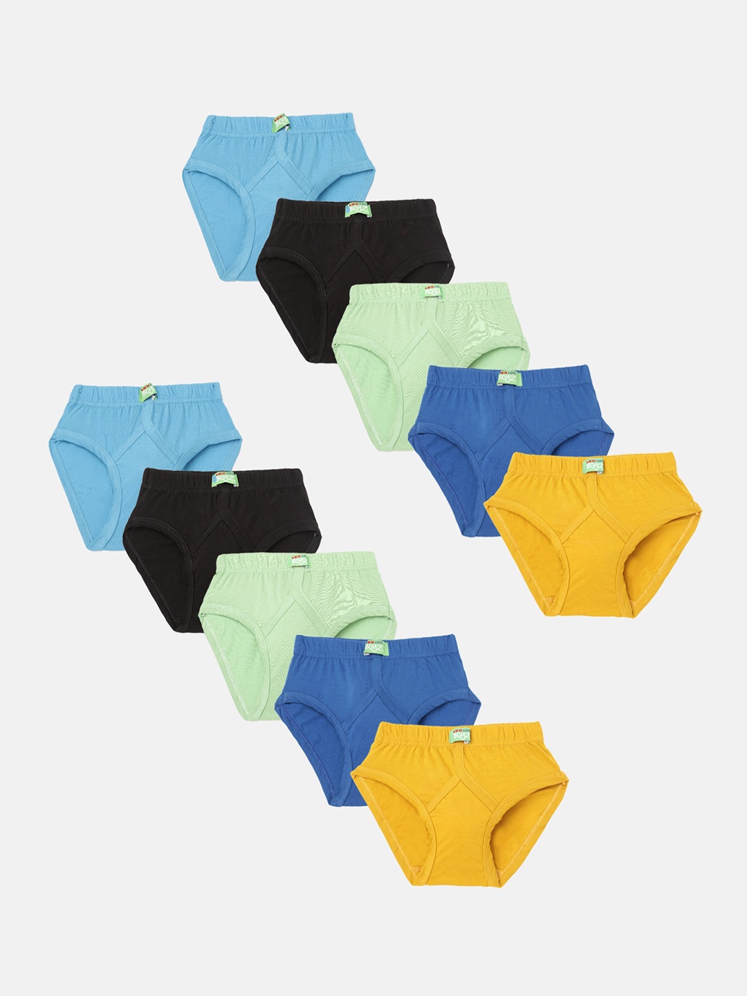 

Lux Cozi Kids Pack Of 10 Assorted Mid-Rise Anti-Odour Cotton Basic Briefs