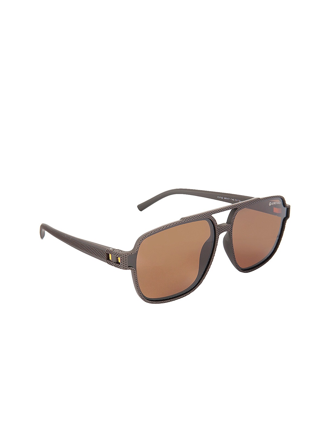 

GIORDANO Men Polarised And UV Protected Lens Aviator Sunglasses GA90321C03, Brown