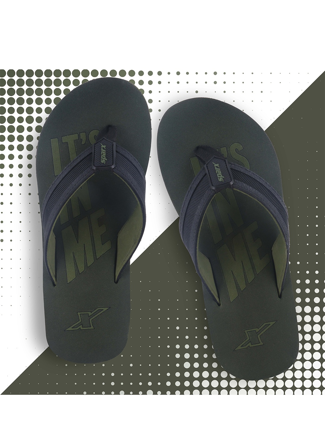

Sparx Men Printed Rubber Thong Flip-Flops, Olive