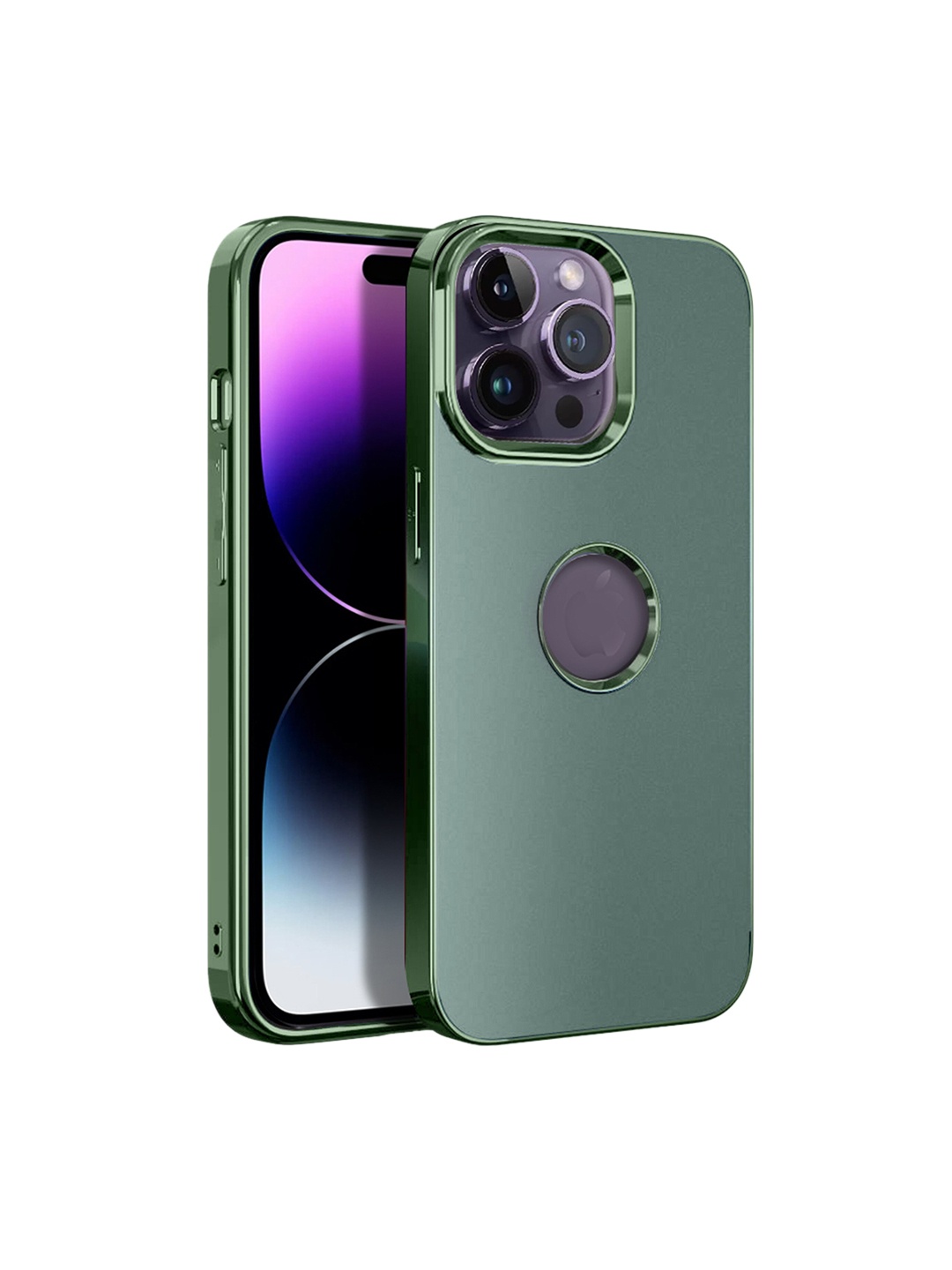 

Karwan iPhone 14 Pro Max Phone Back Case With Metal Lens, Green