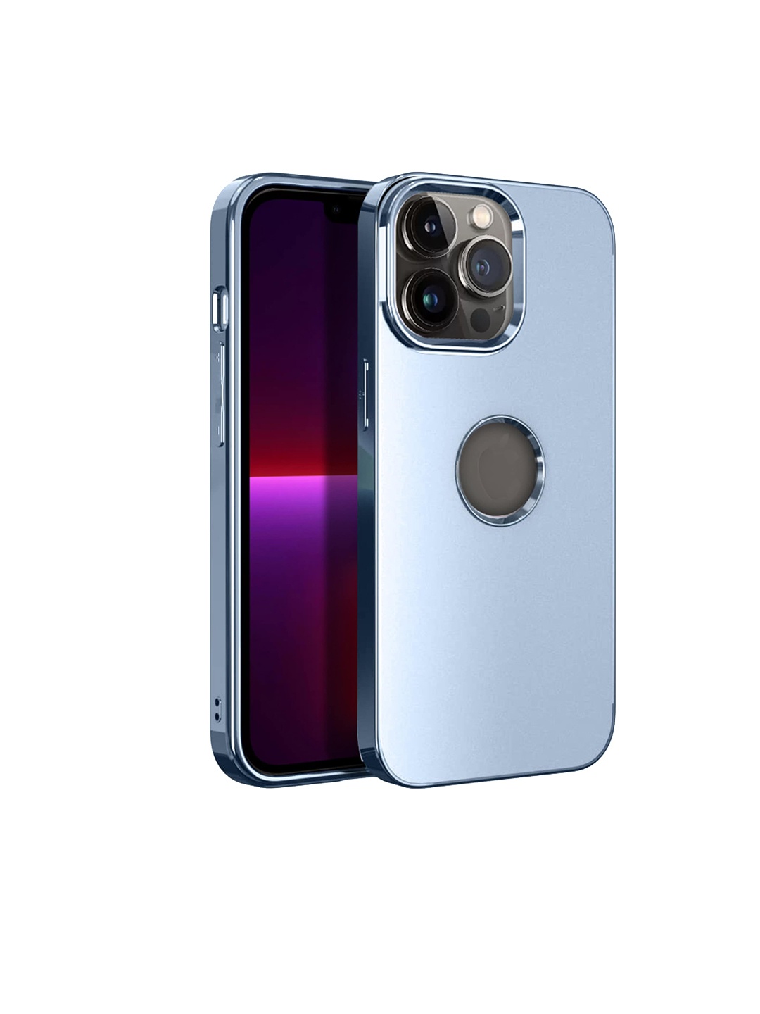 

Karwan Compatible Metal Lens iPhone 13 Pro Max Back Case, Blue