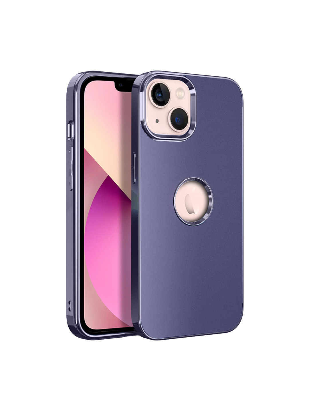 

Karwan Compatible Metal Lens iPhone 13 Back Case, Blue