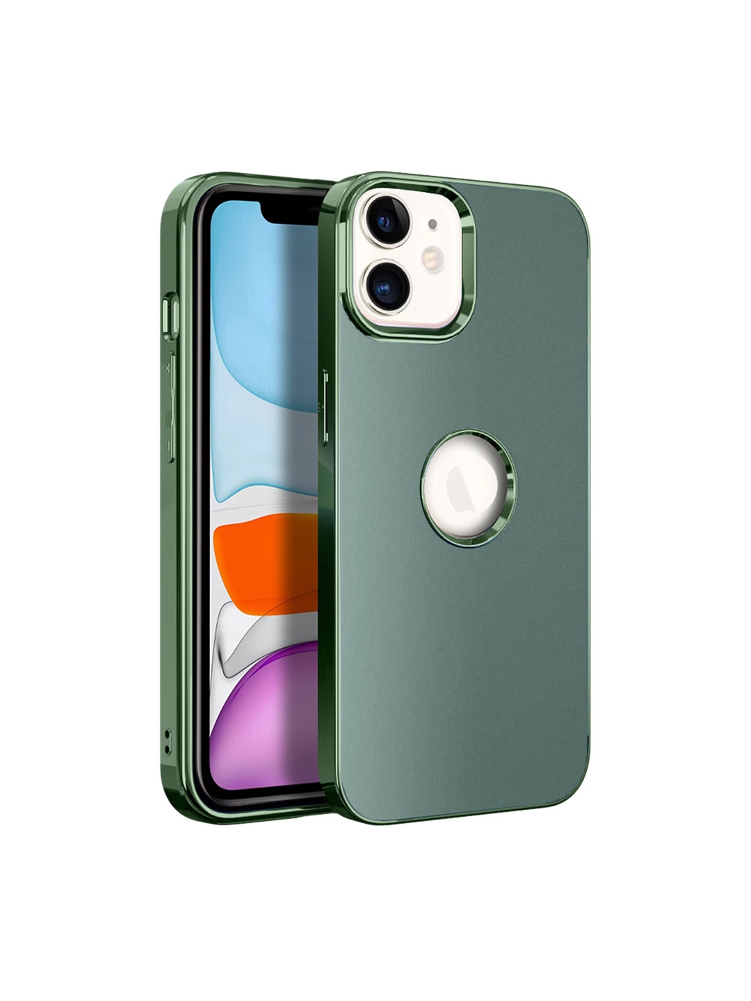 

Karwan iPhone 12 Mobile Back Case With Metal Lens, Green
