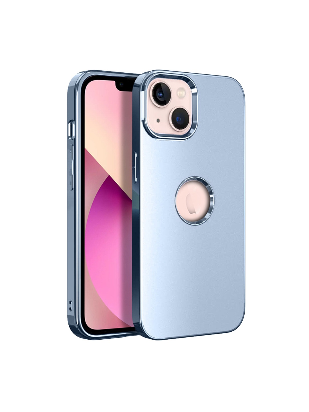 

Karwan iPhone 13 Mobile Back Case With Metal Lens, Blue