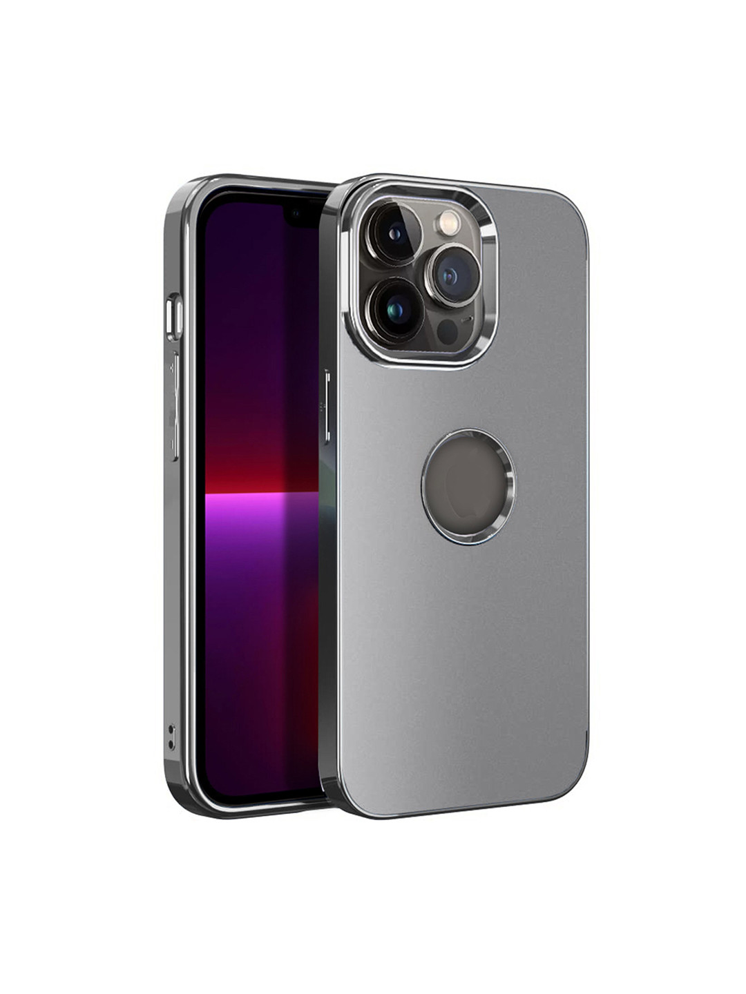

Karwan iPhone 12 Pro Phone Back Case With Metal Lens, Grey
